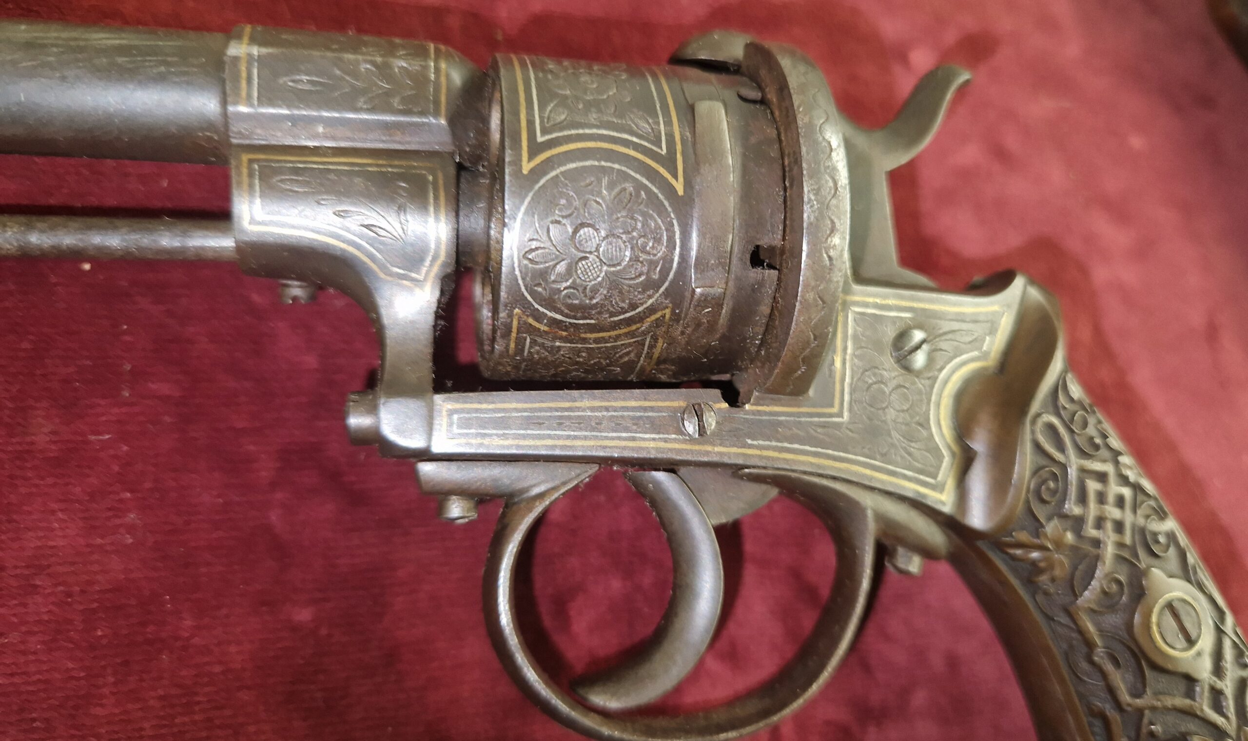Penvuur revolver 9mm goud ingelegd (vergunningsvrij) - Afbeelding 11